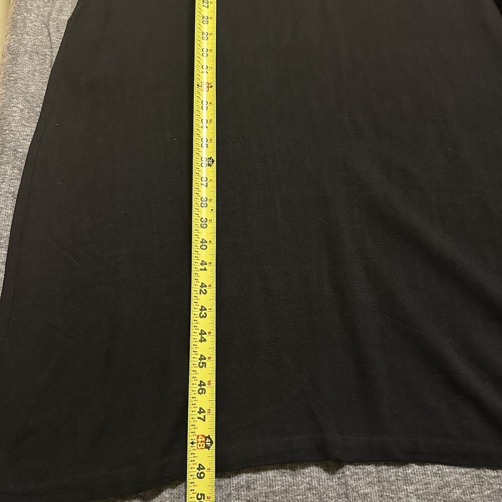 NWT Meomua Black 100% Linen Dress XL Lagenlook Boho Artsy Sustainable 3/4 Sleeve - Picture 11 of 12